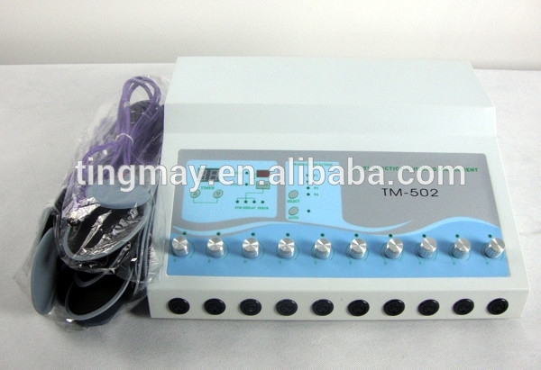 tm 502 Electro stimulation physiotherapy machine with10 groups of electro pads