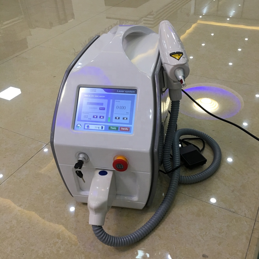Beauty salon equipment portable q switched nd yag laser tattoo removal machine