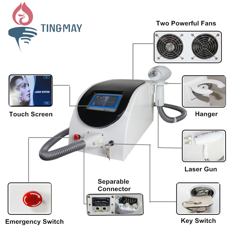 CE approval TM-J107 tattoo removal machine q switch nd yag laser 532/1064nm