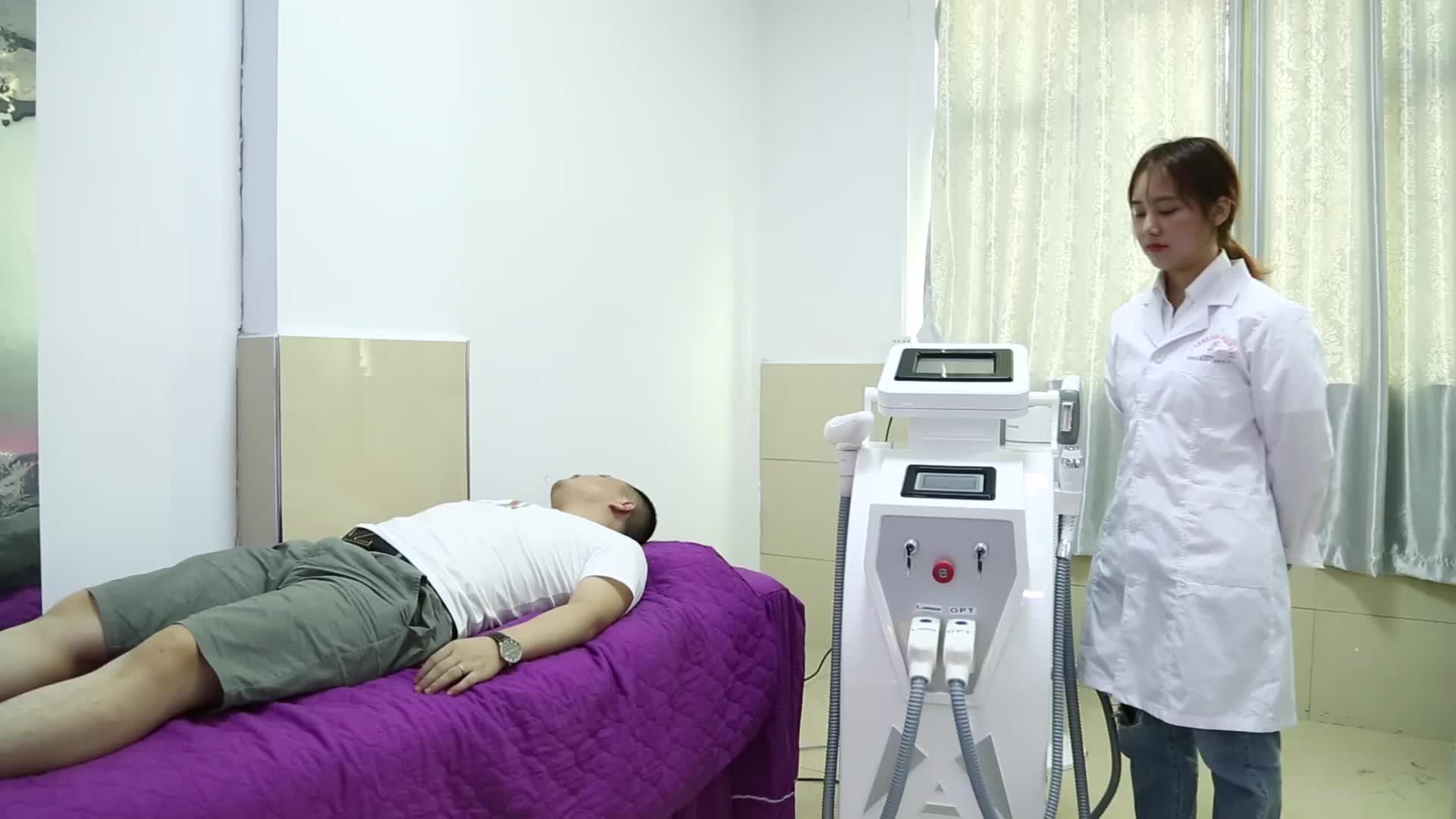 OPT shr ipl + RF + nd yag laser beauty machine for hair removal and tattoo removal